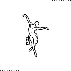 Fototapeta premium Ballet dancer, performance icon in outline