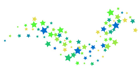 Shooting stars confetti. Multi-colored stars. Holiday background. Abstract texture on a white background. Design element. Vector illustration, EPS 10.	