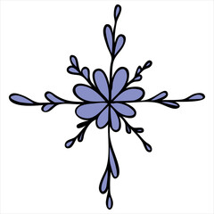 Fototapeta na wymiar cute funny freehand snowflakes, cute winter doodles, vector set of doodle style elements