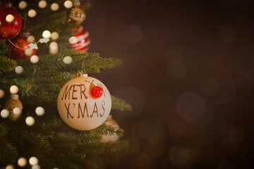 Christmas and New Year holidays background with christmas tree