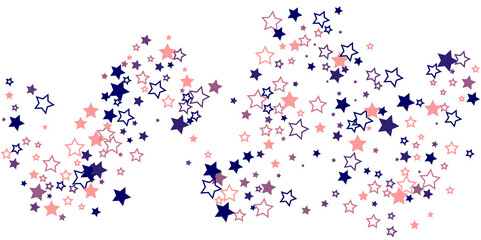 Shooting stars confetti. Multi-colored stars. Holiday background. Abstract texture on a white background. Design element. Vector illustration, EPS 10.	