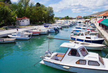 Fototapeta na wymiar View of Trogir Boat Dock in Croatia