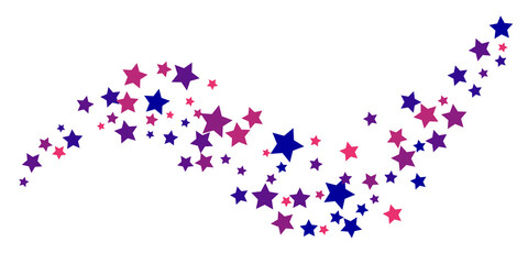 Shooting stars confetti. Multi-colored stars. Holiday background. Abstract texture on a white background. Design element. Vector illustration, EPS 10.	