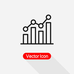 Bar Chart Icon, Histogram Column Chart Icon, Financial Sign Vector Illustration Eps10