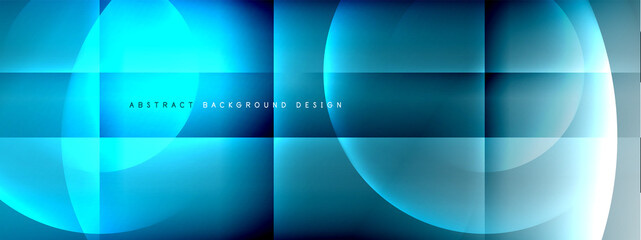 Vector abstract background - circle and cross on fluid gradient with shadows and light effects. Techno or business shiny design templates for text