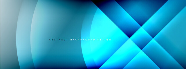 Vector abstract background - circle and cross on fluid gradient with shadows and light effects. Techno or business shiny design templates for text