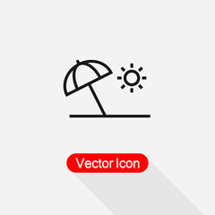 Beach Umbrella Icon Vector Illustration Eps10