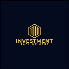Real Estate Business investment Logo Design. Golden Color vector Logo Design Template.