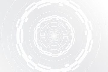 White abstract technology background with various technological elements. An innovative concept for high-tech communications. Concept of digital technology and engineering.