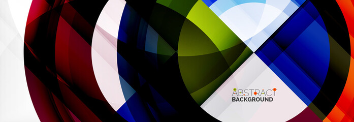 Obraz premium Round shapes, triangles and circles. Modern abstract background