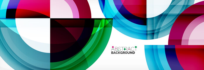 Obraz premium Round shapes, triangles and circles. Modern abstract background