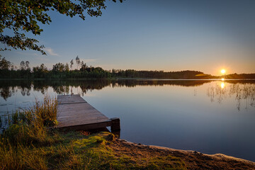 Summer sunset over the lake