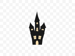 Castle, halloween, horror icon. Vector illustration, flat design.