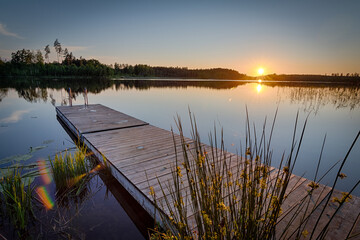 Summer evening by Swedish lake