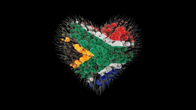 South Africa National Day. April 27. Freedom Day. Heart shape ma