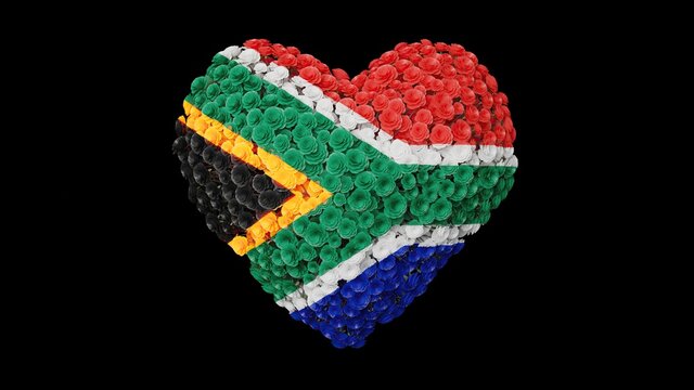 South Africa National Day. April 27. Freedom Day. Heart shape ma