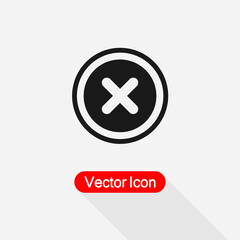 Close Icon, Cancel Icon, Cancel Close Button Icon, Delete Icon Vector Illustration Eps10
