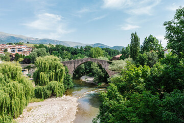 Fototapeta na wymiar Sant Joan de les Abadesses, small town in Catalonia (Ripolles)