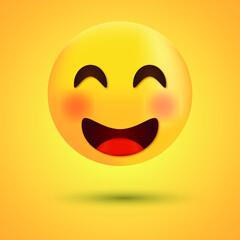 happy smiley face emoji, cute emoticon