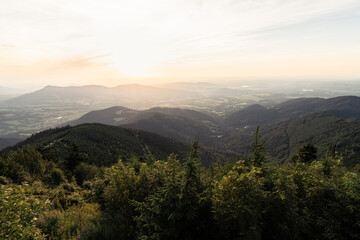 sunrise in the Beskydy mountains, Czech Republic