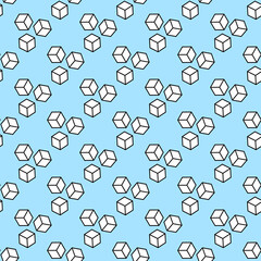 Seamless vector geometric pattern of sugar cubes.