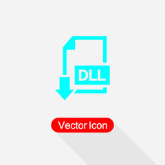 Download DLL File Icon Download File Icon Vector Illustration Eps10