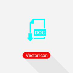 Download DOC File Icon Download File Icon Vector Illustration Eps10