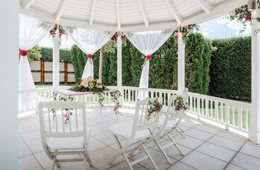 altar and wedding chairs