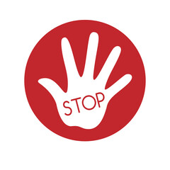 stop hand sign icon vector