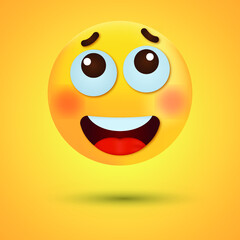 happy smiley face emoji, cute emoticon