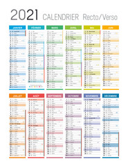 Fototapeta premium Calendrier 2021 - Recto Verso