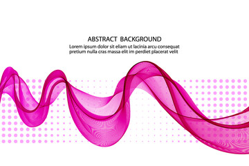 Abstract pink waves background. Dynamic vector background.