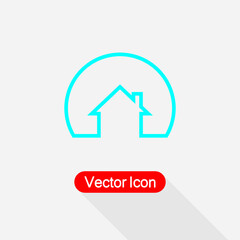 Eco House Real Estate Icon, House In Circle Icon Vector Illustration Eps10