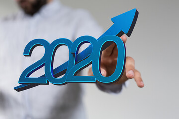 the 2020 business year up goals and success illustration
