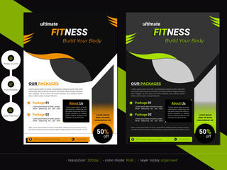 Ultimate fitness gym flyer template