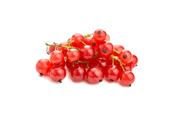 Red currant berries isolated on white background
