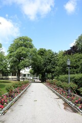 Naklejka premium Way in the public park in Varberg, Sweden