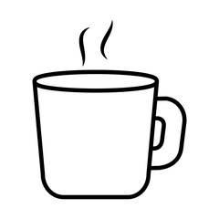 hot coffee mug icon, line style