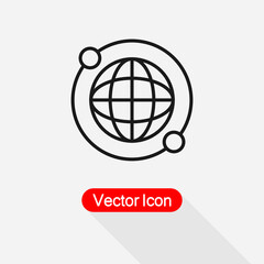 Global Business Icon, Globe Sign Vector Illustration Eps10