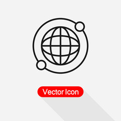 Global Business Icon, Globe Sign Vector Illustration Eps10