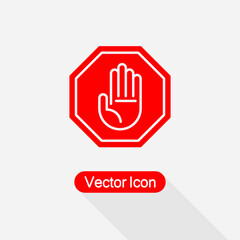 Hand Stop Icon, Hand Icon, Palm Symbol Vector Illustration Eps10