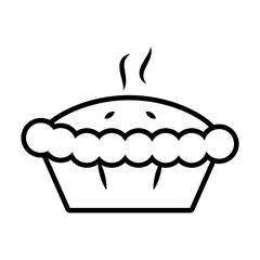 apple pie icon, line style