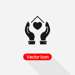 Hands Holding House With Heart Icon Vector Illustration Eps10