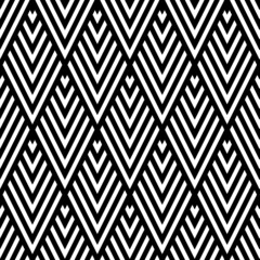 Seamless monochrome vector graphic of art deco design with a tessellation of diamond shapes.