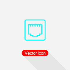 Lan Network Icon, Network Input Icon Vector Illustration Eps10