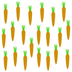 Pattern with carrots on a white background