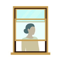 Female character outside the window