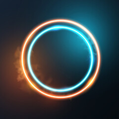 Glowing Neon round frame.