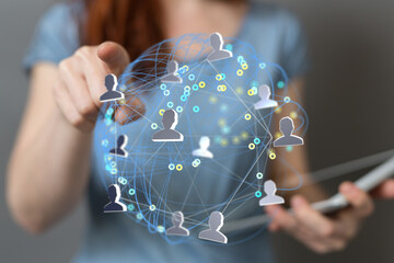 Digital Network and data concept.