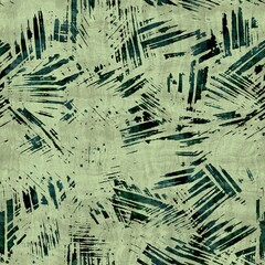 Green tropical palm tree leaves seamless pattern. High quality illustration. Vivid, detailed, and highly textured graphic design. Trendy jungle foliage for fabric or repeat surface design.